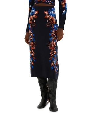 FARM Rio Knit Midi Skirt - Blue