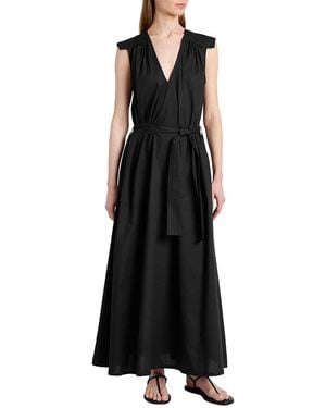 Santorelli Niu Cap Sleeve Maxi Cotton Dress - Black
