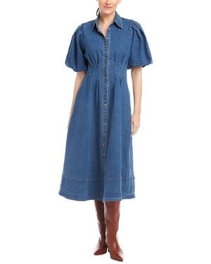 Fifteen Twenty Esme Midi Shirt Dress - Blue