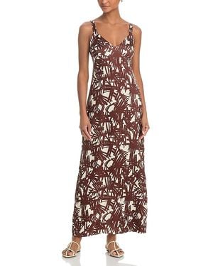 Rag & Bone Aubrey Printed Maxi Slip Dress - Brown
