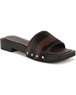 Vince Barbara Calf Hair Slides - Black