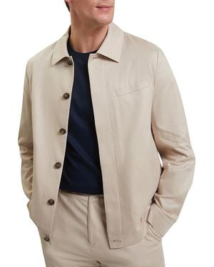 Ted Baker Rubinoj Cotton Tencel Smart Harrington Jacket - Natural