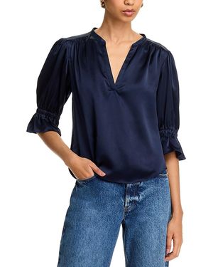 Cinq À Sept Fiona Silk Top - Blue