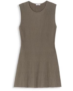Lafayette 148 New York Ottoman Stitch Sleeveless Sweater - Brown