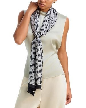 Echo Leopard Silk Scarf - White