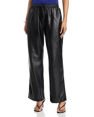 AREA STARS Pull On Faux Leather Pants - Black