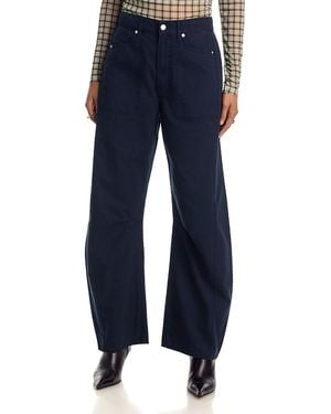 Veronica Beard Sloan High Rise Barrel Leg Jeans - Blue