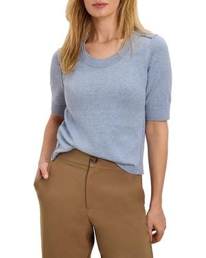 NIC+ZOE Exposed Seam Elbow Sleeve Sweater - Blue