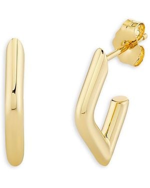 Sydney Evan 14K Small Pure Hollow Tube Earrings - Metallic