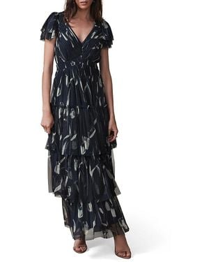 Mint Velvet Ruffle Maxi Dress - Black