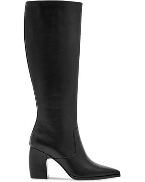 Reiss Gabrielle Leather Knee High Boots - Black