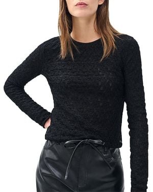 Rag & Bone Ellie Lace Long Sleeve Tee - Black