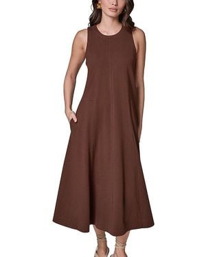 Donna Karan Weekend Donna Karan New York Sleeveless Grosgrain Tape Dress - Brown