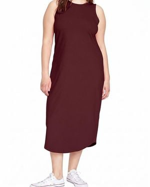 UNIVERSAL STANDARD Plus Cai High Neck Tank Dress - Red