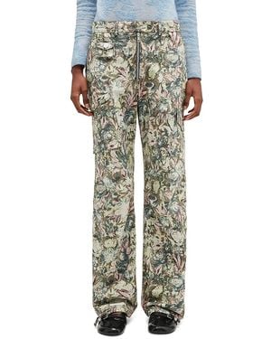 Ganni Printed Cargo Pants - Green