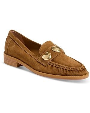 Cinq À Sept Gretta Embellished Heart Loafers - Brown