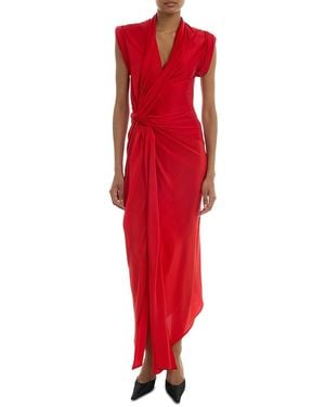 Victoria Beckham Asymmetric Twist Dress - Red