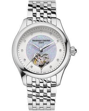 Frederique Constant Double Heartbeat Automatic Diamond Watch, 36Mm - Metallic