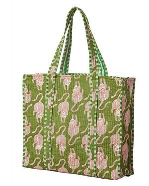 Verve Culture Quilted Feline Tote - Green