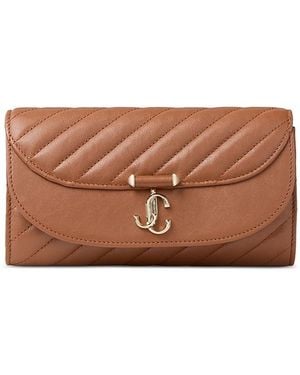 Jimmy Choo Avenue Curve Quilted Leather Clutch - Brown