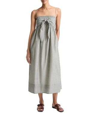 Vince Smocked Midi Dress - Gray