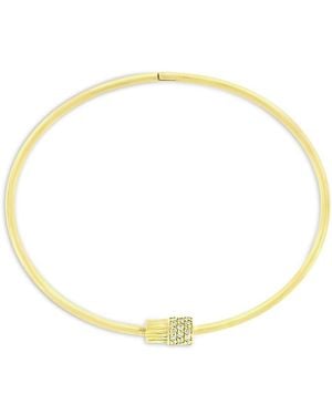 Luis Morais 14K Deeper Journey Diamond Pave Threaded Screw Bangle Bracelet - Metallic