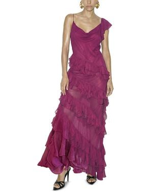 Ronny Kobo Deon Ruffle Trim Dress - Purple