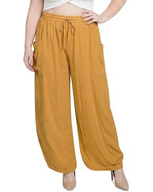 Standards & Practices Plus Wide Leg Culotte Pants - Yellow