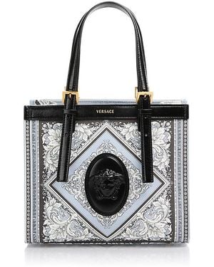 Versace Neoclassic Barocco Canvas & Leather Mini Tote - Black