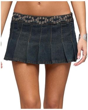 Edikted Roria Grommet Pleated Mini Skort - Black