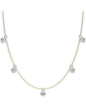 Vrai Floating Station Necklace - Metallic