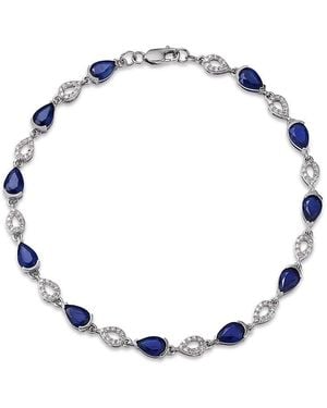 Bloomingdale's Fine Collection Sapphire & Diamond Pear Tennis Bracelet - Blue