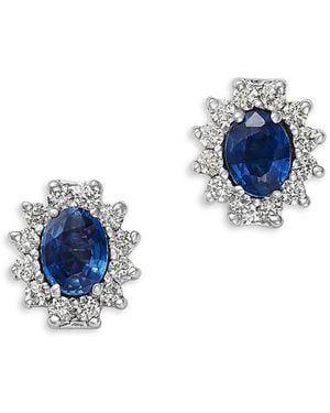 Bloomingdale's Fine Collection Sapphire & Diamond Oval Earrings - Blue