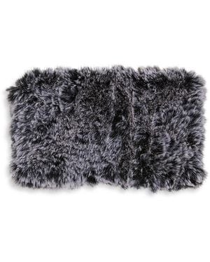 Surell Faux Fur Stretch Knit Beanie - Black