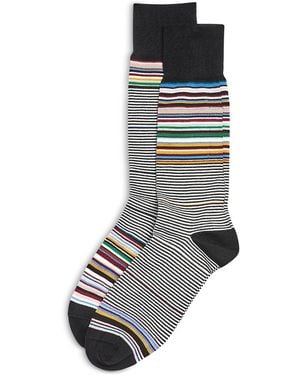 Paul Smith Odd Stripe Crew Socks - Gray