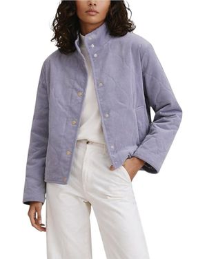 Mint Velvet Corduroy Quilted Jacket - Purple