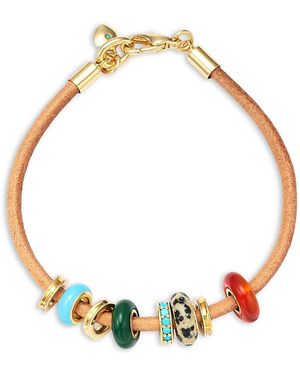 Roxanne Assoulin Leather Stone Slider Bracelet - White
