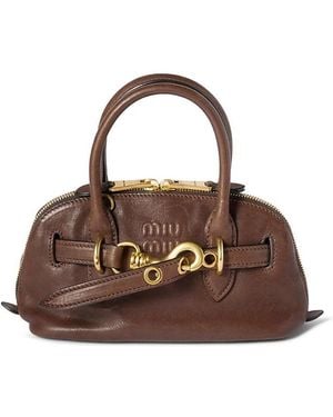 Miu Miu Aventure Mini Nappa Leather Bag - Brown