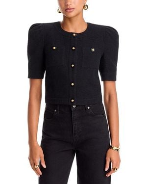 L'Agence Allegra Short Sleeve Cropped Jacket - Black