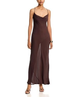 AFRM Cheryl Cowl Neck Maxi Dress - Brown