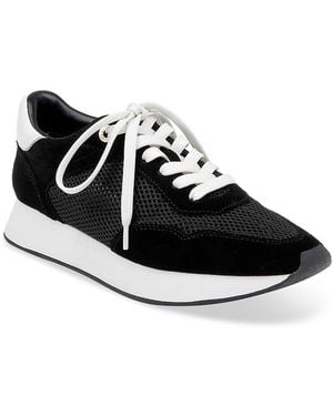 L'Agence Deepa Mixed Media Running Sneaker - Black