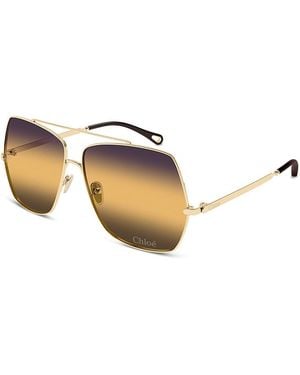 Chloé Rectangular Sunglasses, 62Mm - Natural