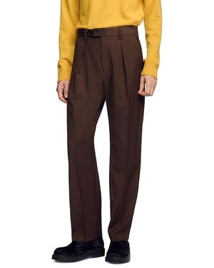 Sandro Gerard Wool Blend Wide Leg Pants - Purple