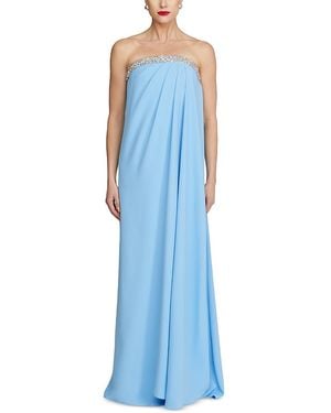 Halston Fleur Strapless Gown - Blue