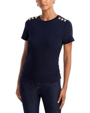 Cinq À Sept Jasper Button Shoulder Top - Blue