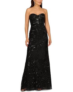 Aidan Mattox Beaded Strapless Dress - Black