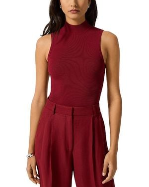 Argent Mock Neck Bodysuit - Red