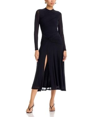 Wayf Selene Ruched Long Sleeve Dress - Blue