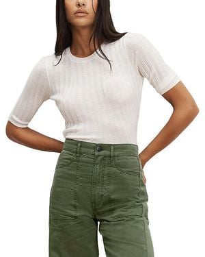Veronica Beard Debois Merino Wool Crewneck Sweater - White