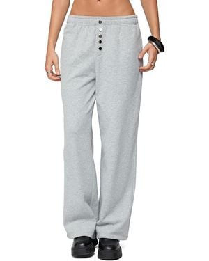 Edikted Lorelle Wide Leg Sweatpants - Gray